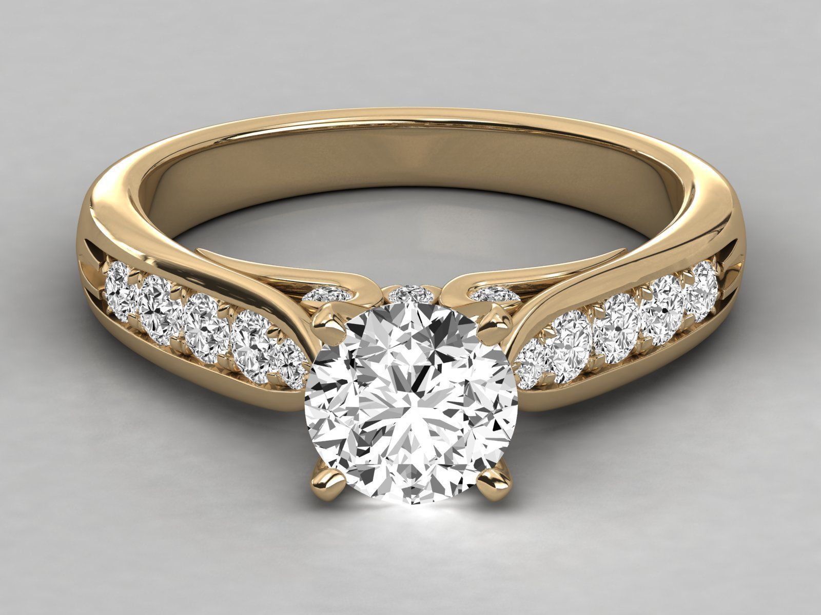 Women solitaire ring 3dm stl render detail 3D print model_10