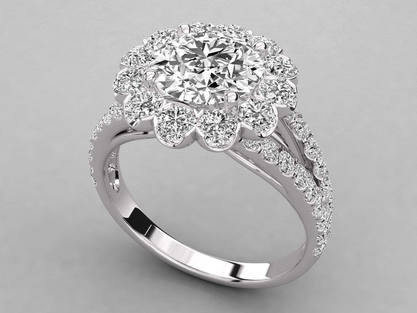 Women solitaire ring 3dm stl render detail 3D print model_6