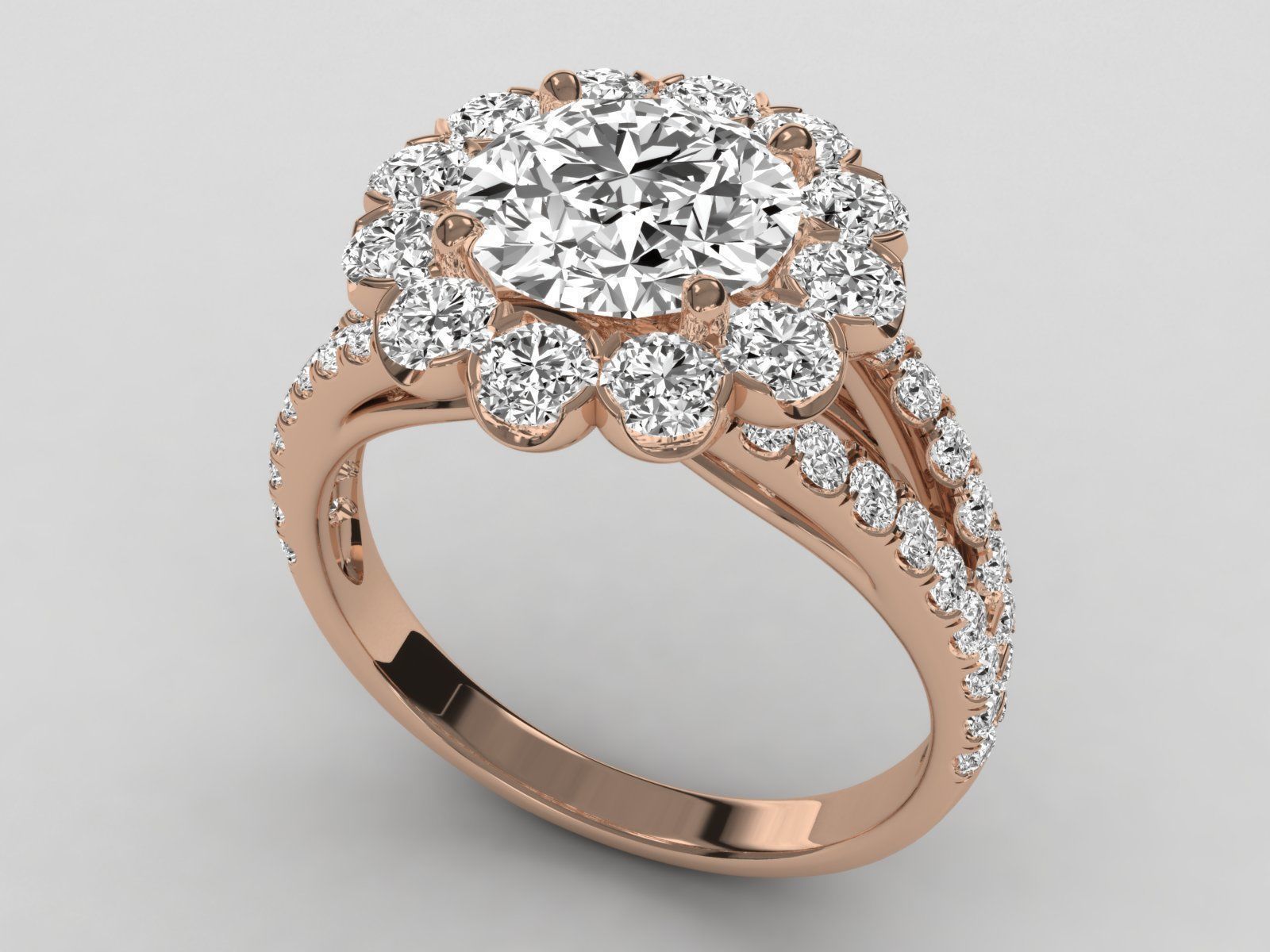 Women solitaire ring 3dm stl render detail 3D print model_2
