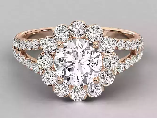 Women solitaire ring 3dm stl render detail  3D print model