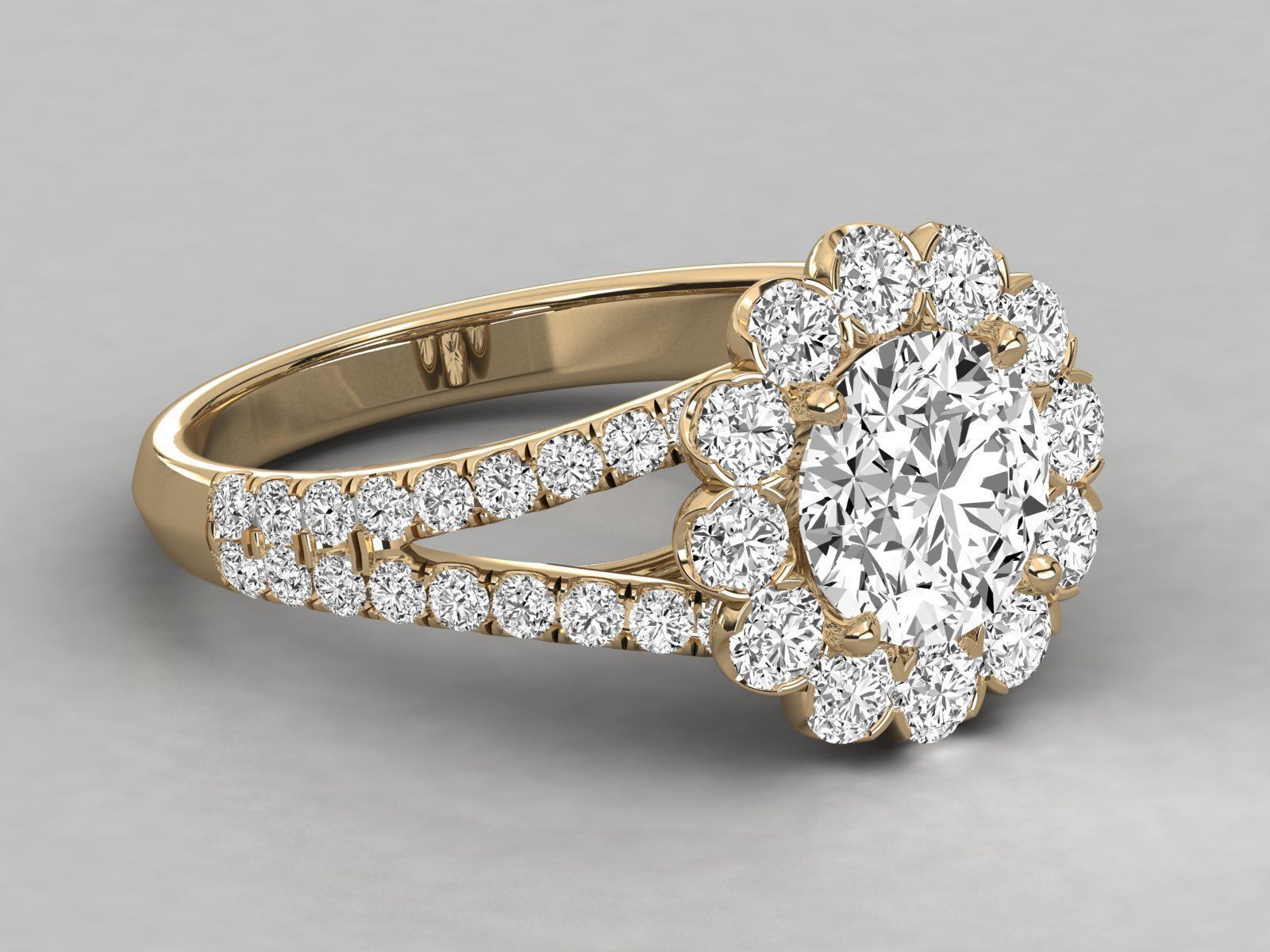 Women solitaire ring 3dm stl render detail 3D print model_8