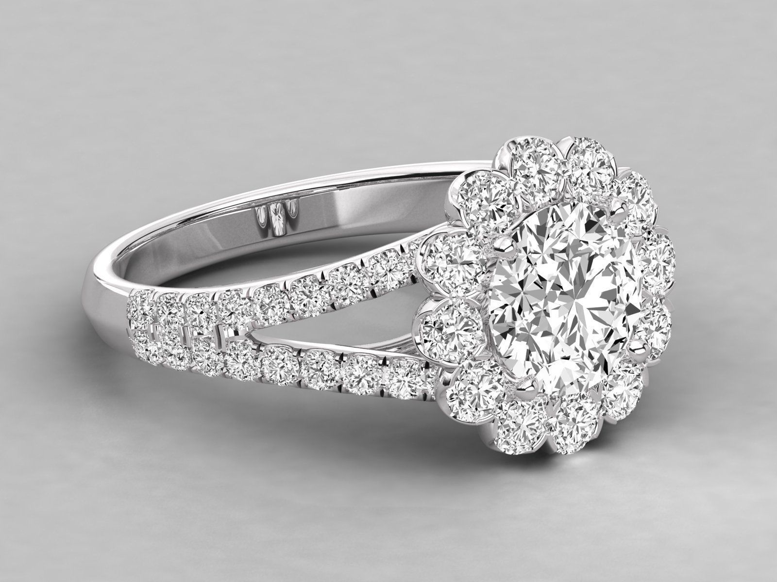 Women solitaire ring 3dm stl render detail 3D print model_3