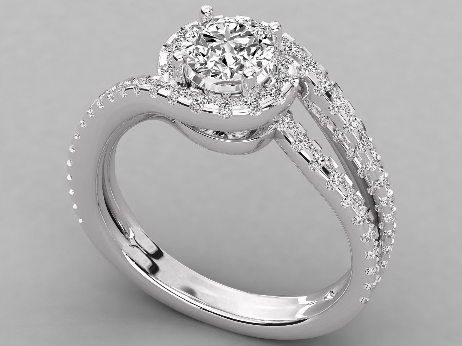 Women solitaire ring 3dm stl render detail 3D print model_6