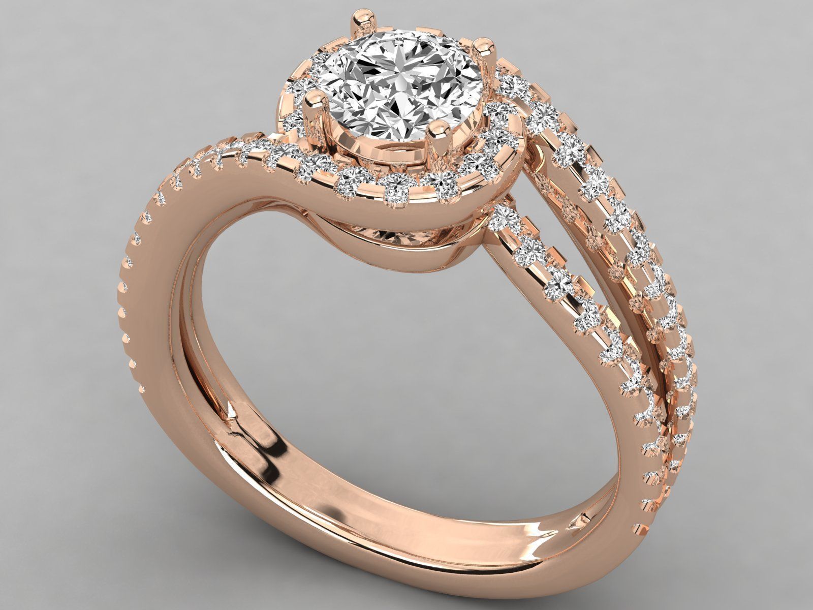 Women solitaire ring 3dm stl render detail 3D print model_2