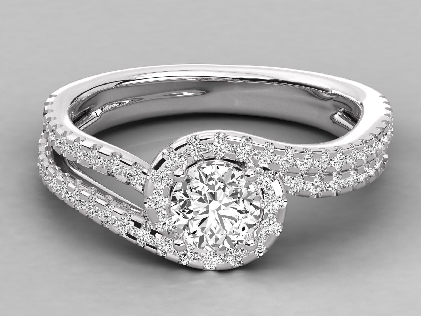 Women solitaire ring 3dm stl render detail 3D print model_7