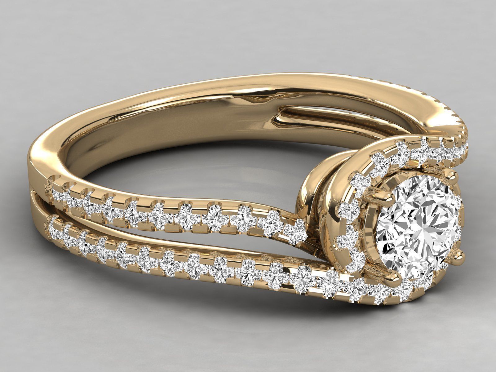 Women solitaire ring 3dm stl render detail 3D print model_8