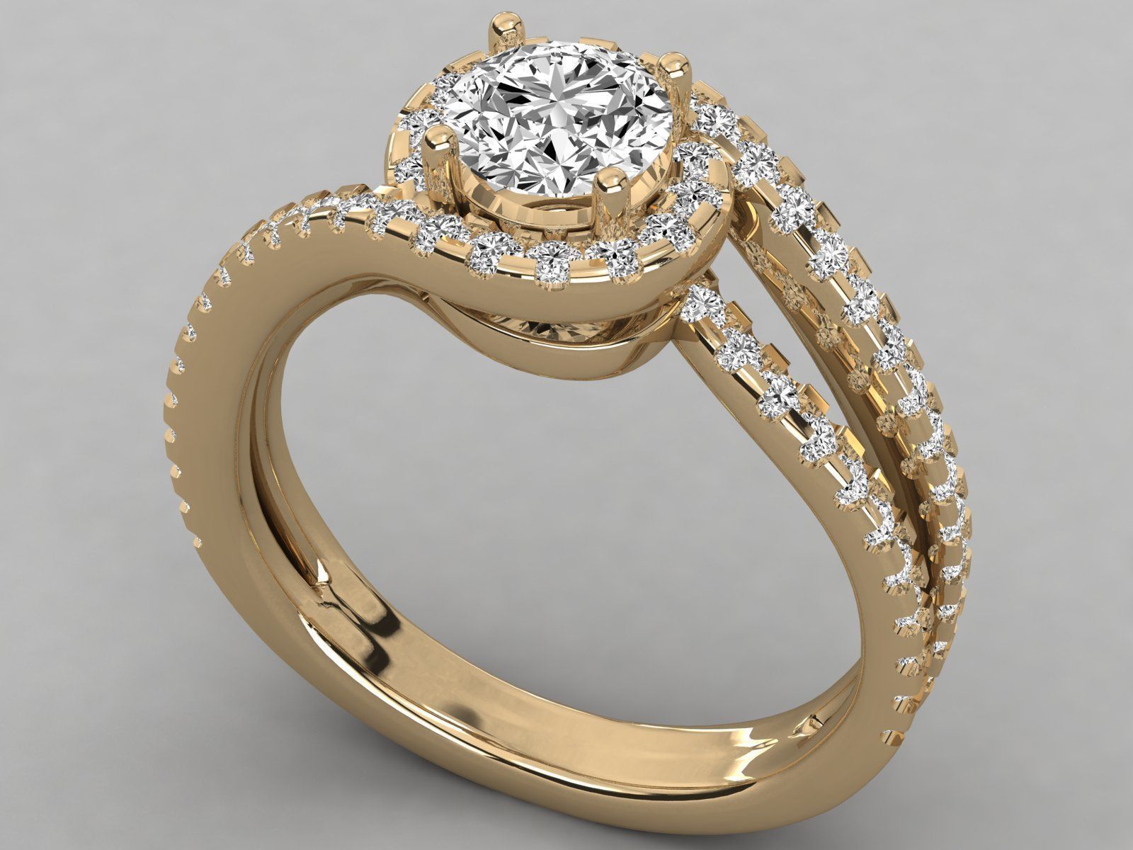 Women solitaire ring 3dm stl render detail 3D print model_9