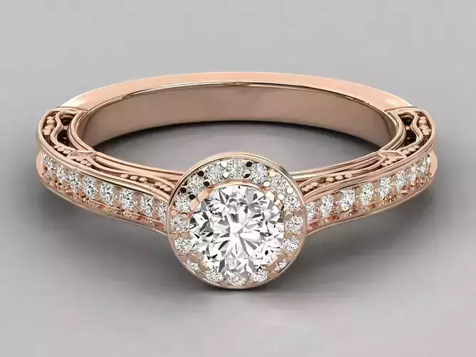 Women solitaire ring 3dm stl render detail  3D print model