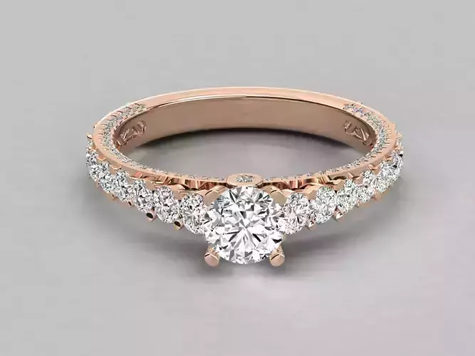 Women solitaire ring 3dm stl render detail 