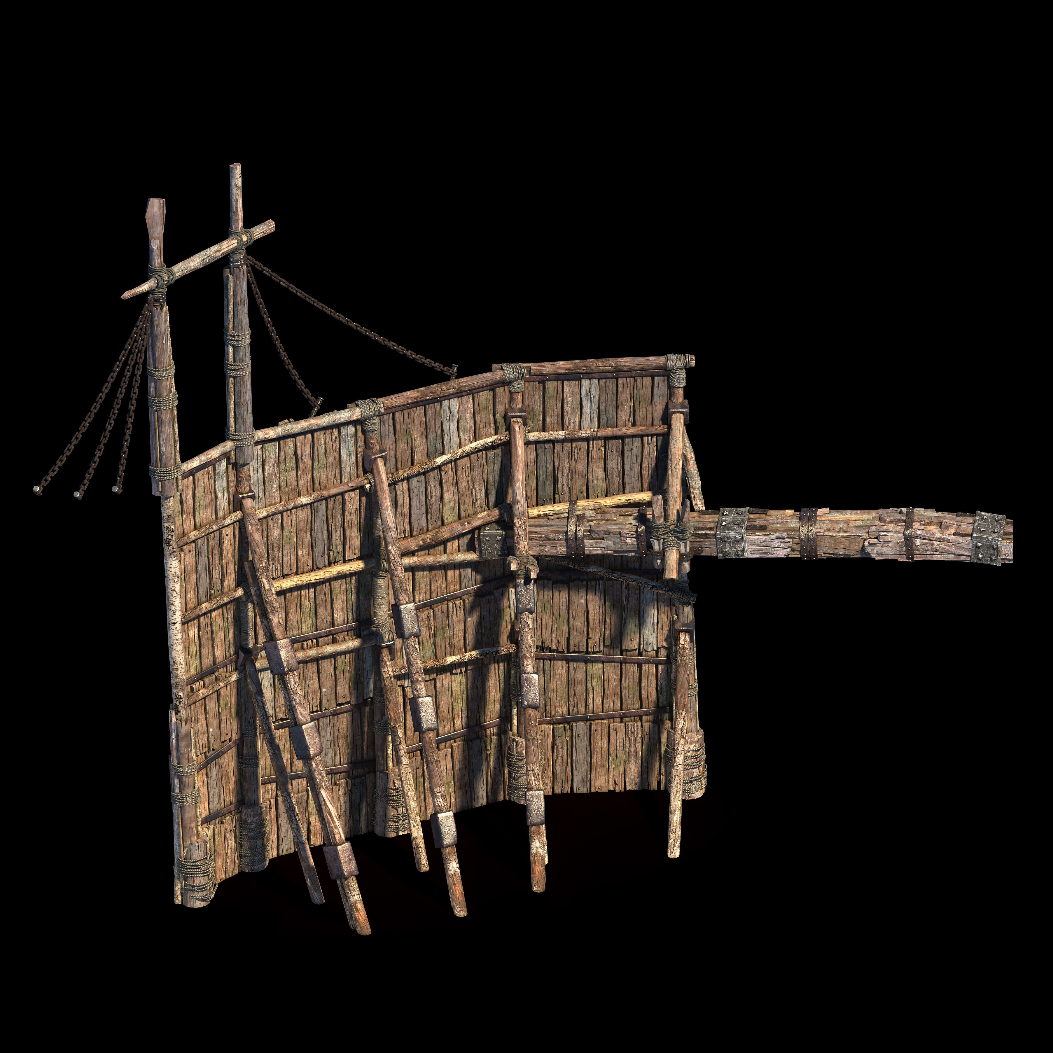 Surface-Yellow River Dam-Vertical Frame 01 3D model_1