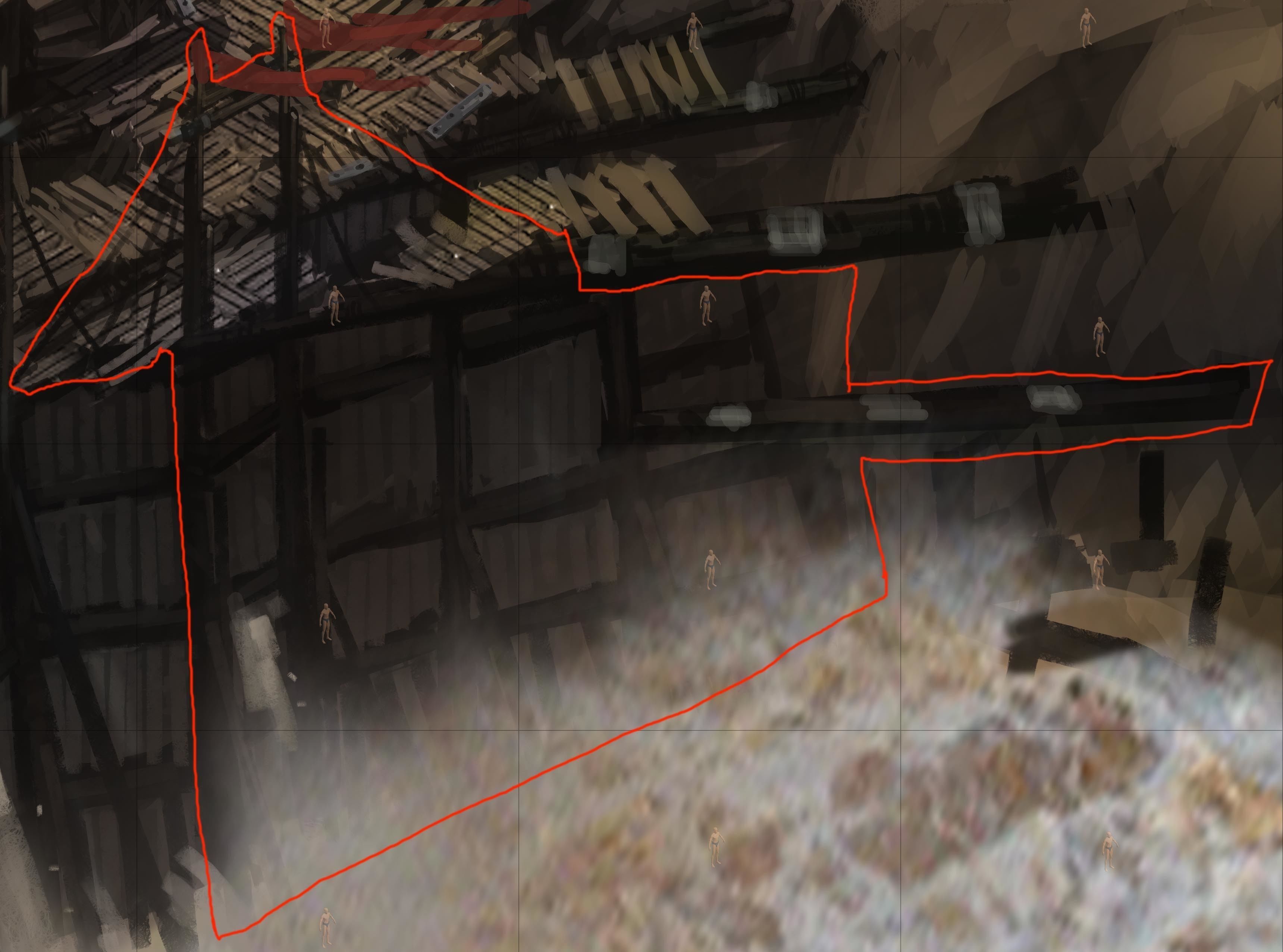 Surface-Yellow River Dam-Vertical Frame 01 3D model_3