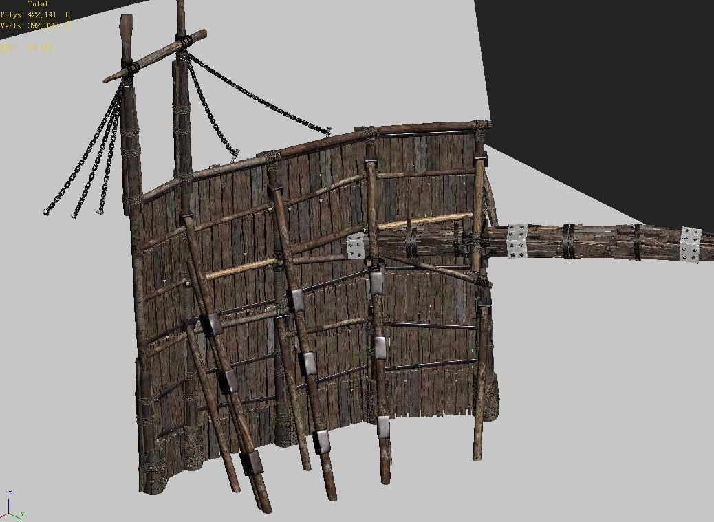 Surface-Yellow River Dam-Vertical Frame 01 3D model_5