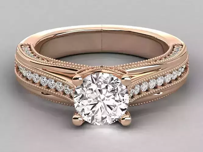 Women solitaire ring 3dm stl render detail 