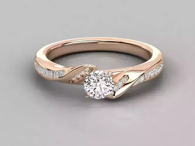 Women solitaire ring 3dm stl render detail 