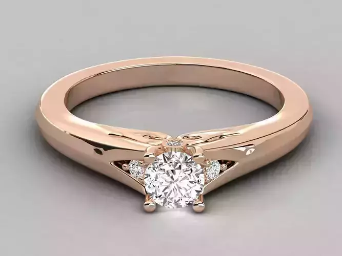 Women solitaire ring 3dm stl render detail 