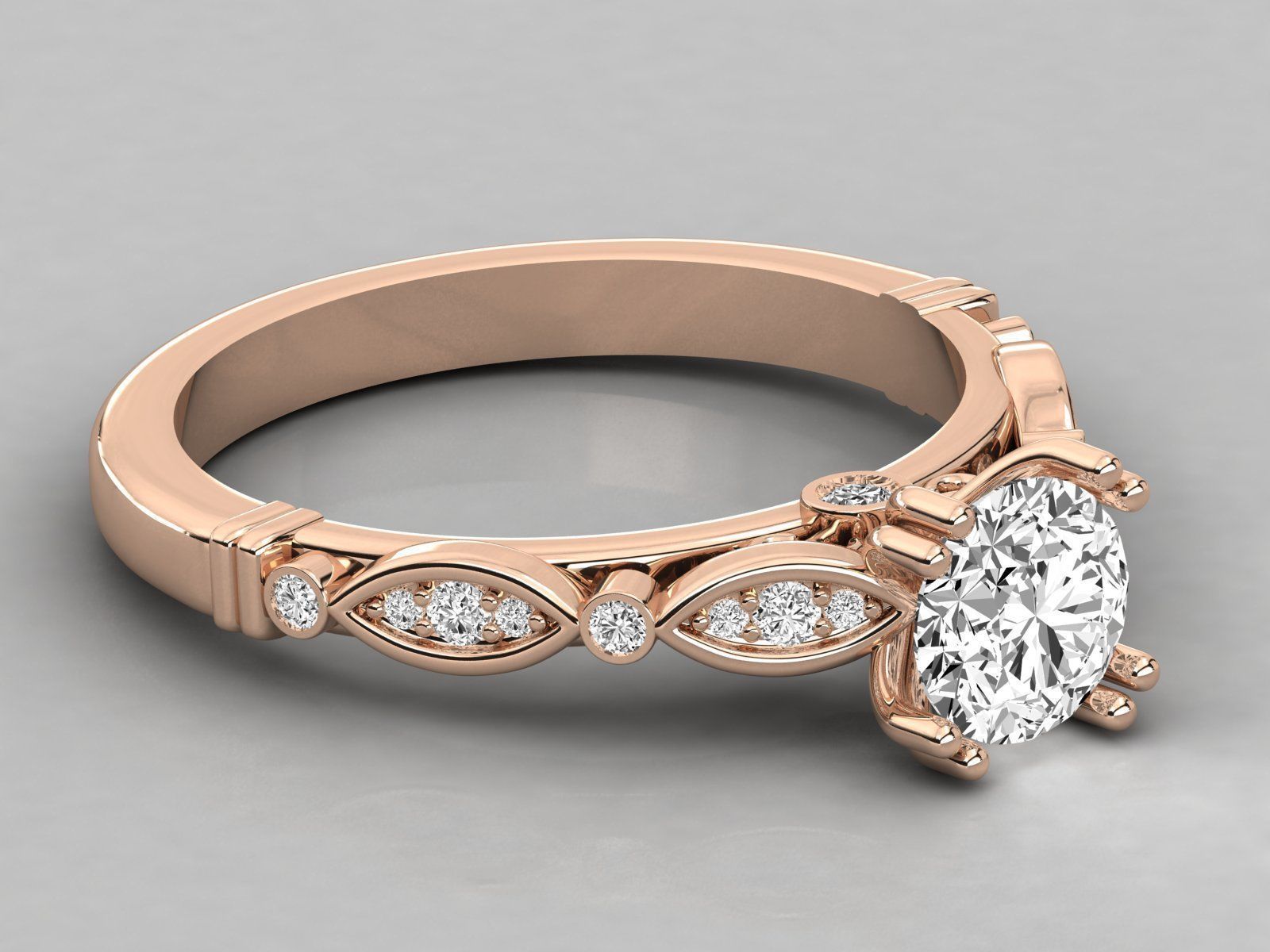 Women solitaire ring 3dm stl render detail 3D print model_1