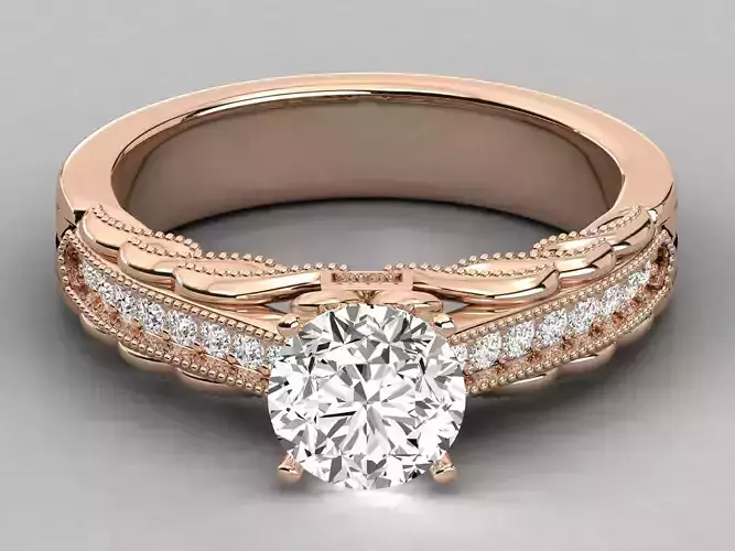 Women solitaire ring 3dm stl render detail 