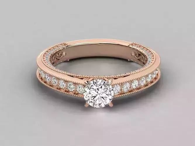 Women solitaire ring 3dm stl render detail 