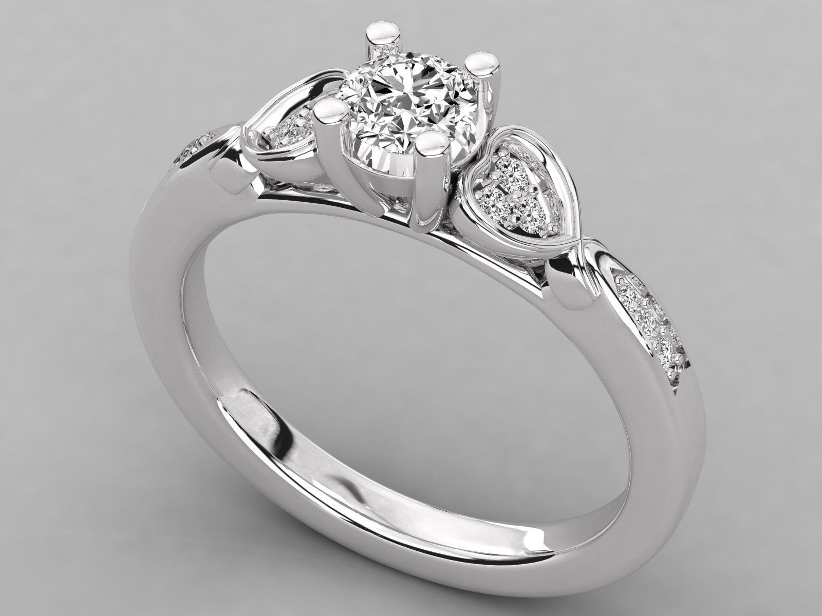 Women solitaire ring 3dm stl render detail 3D print model_5