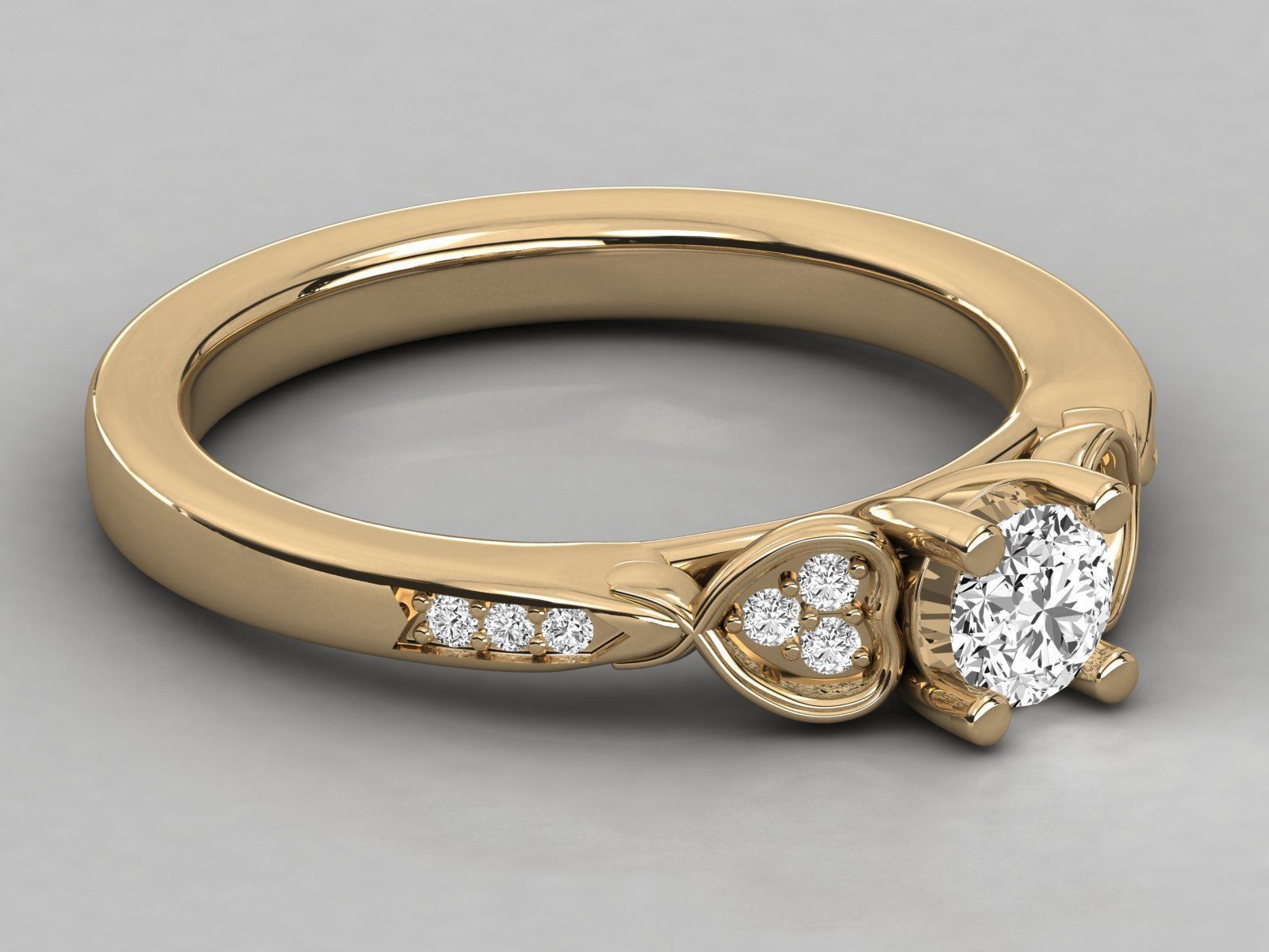 Women solitaire ring 3dm stl render detail 3D print model_7