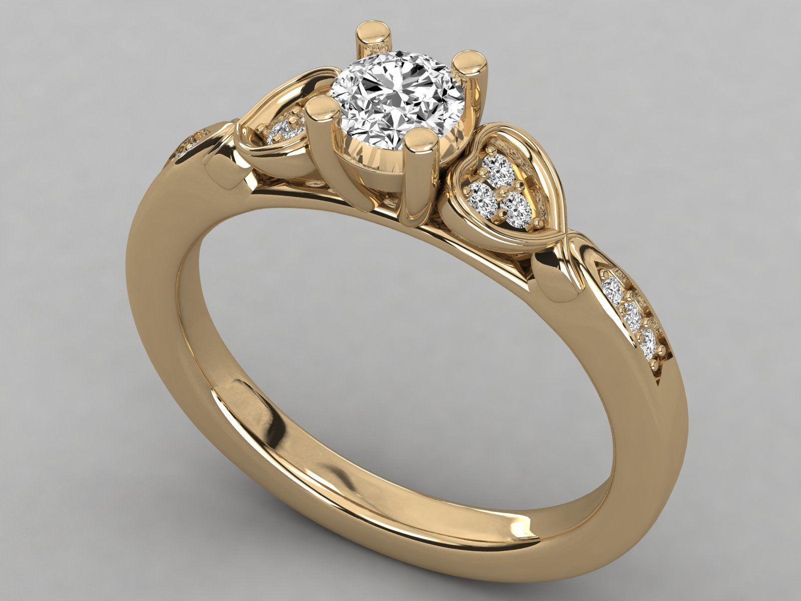 Women solitaire ring 3dm stl render detail 3D print model_8