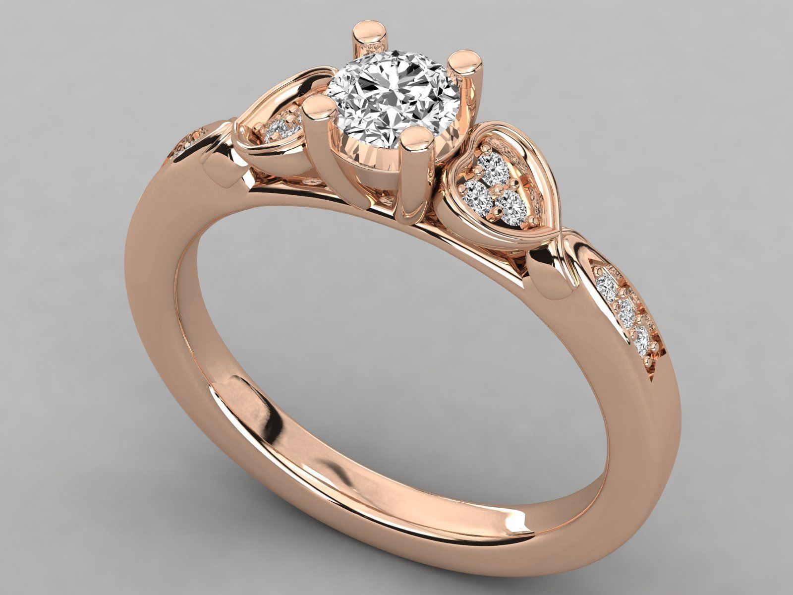 Women solitaire ring 3dm stl render detail 3D print model_2