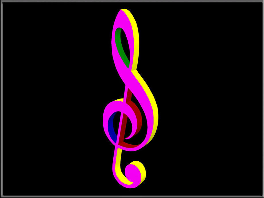 Treble Clef Sign Music Symbol Low-poly 3D model_5