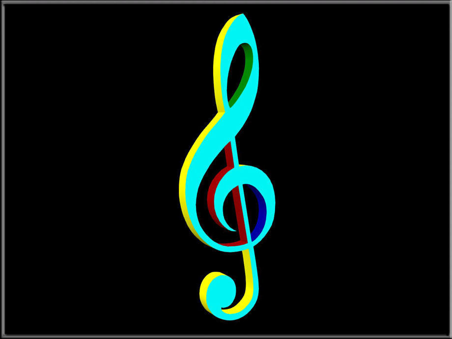 Treble Clef Sign Music Symbol Low-poly 3D model_4