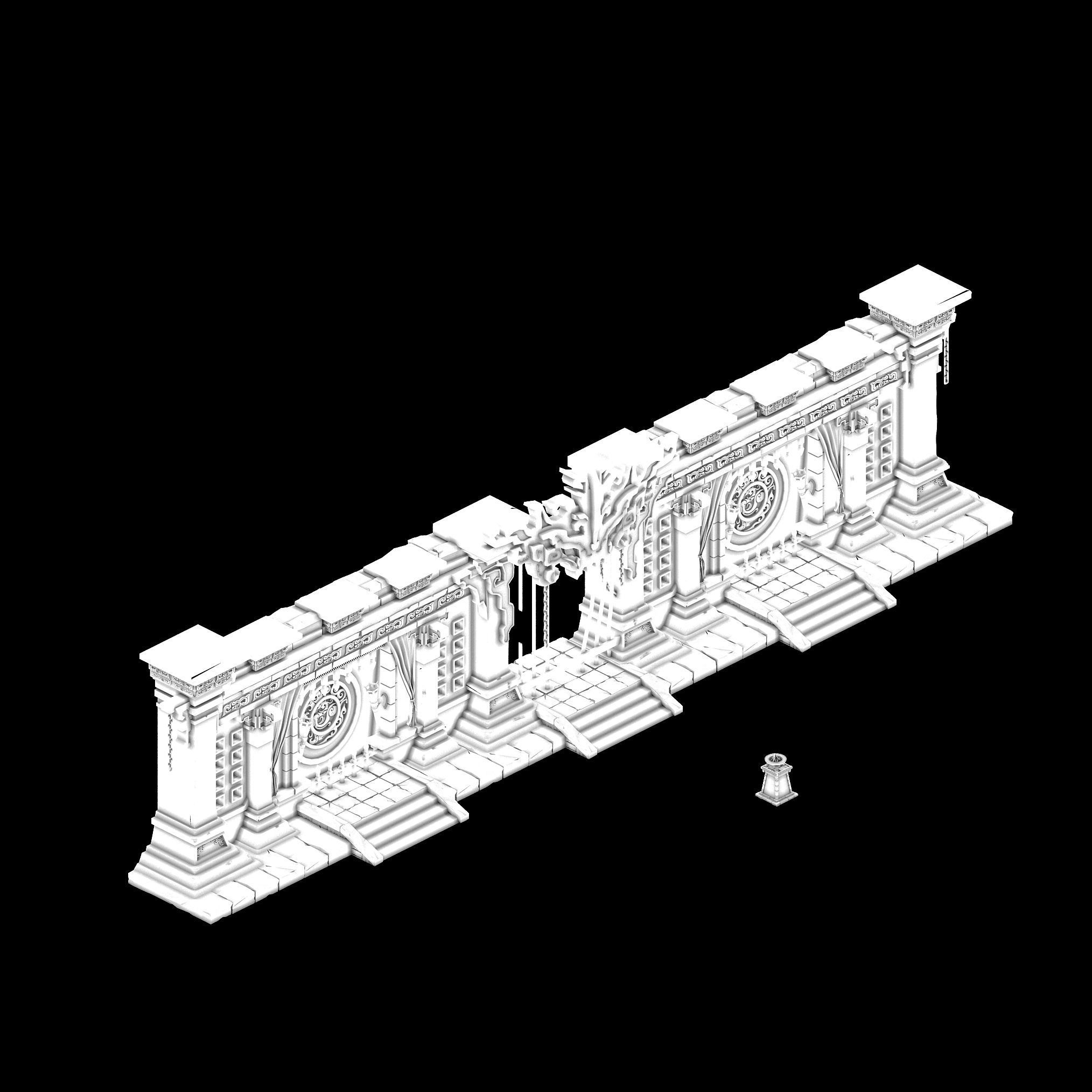 Underground Palace-Tomb-Gate-Wall 02 3D model_3