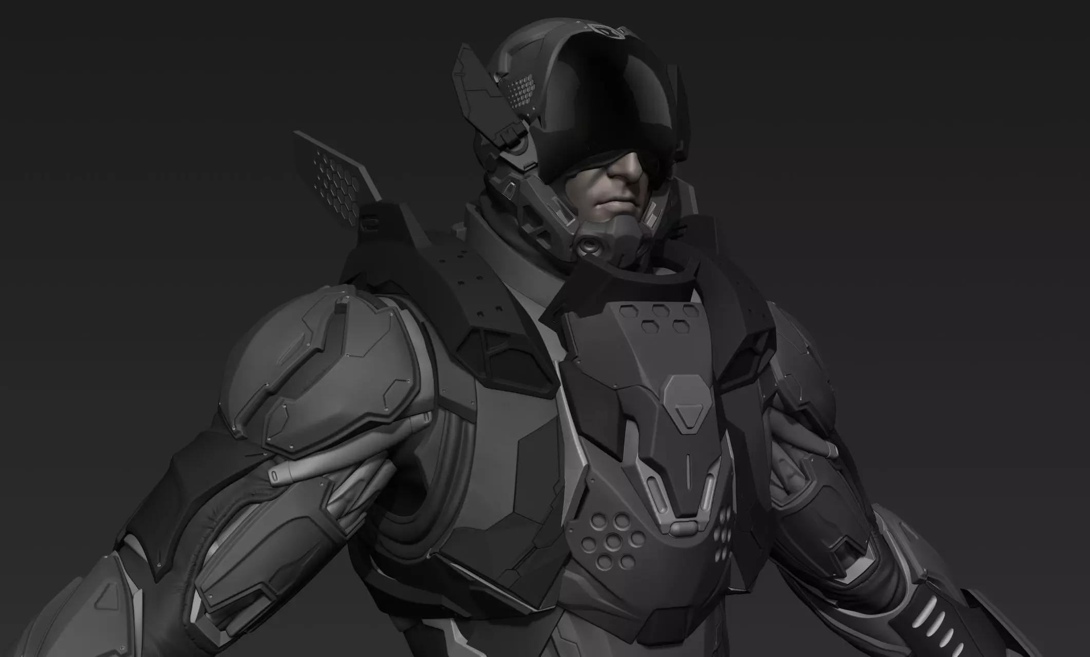 Cyberpunk Male Character Concept 3D model_0