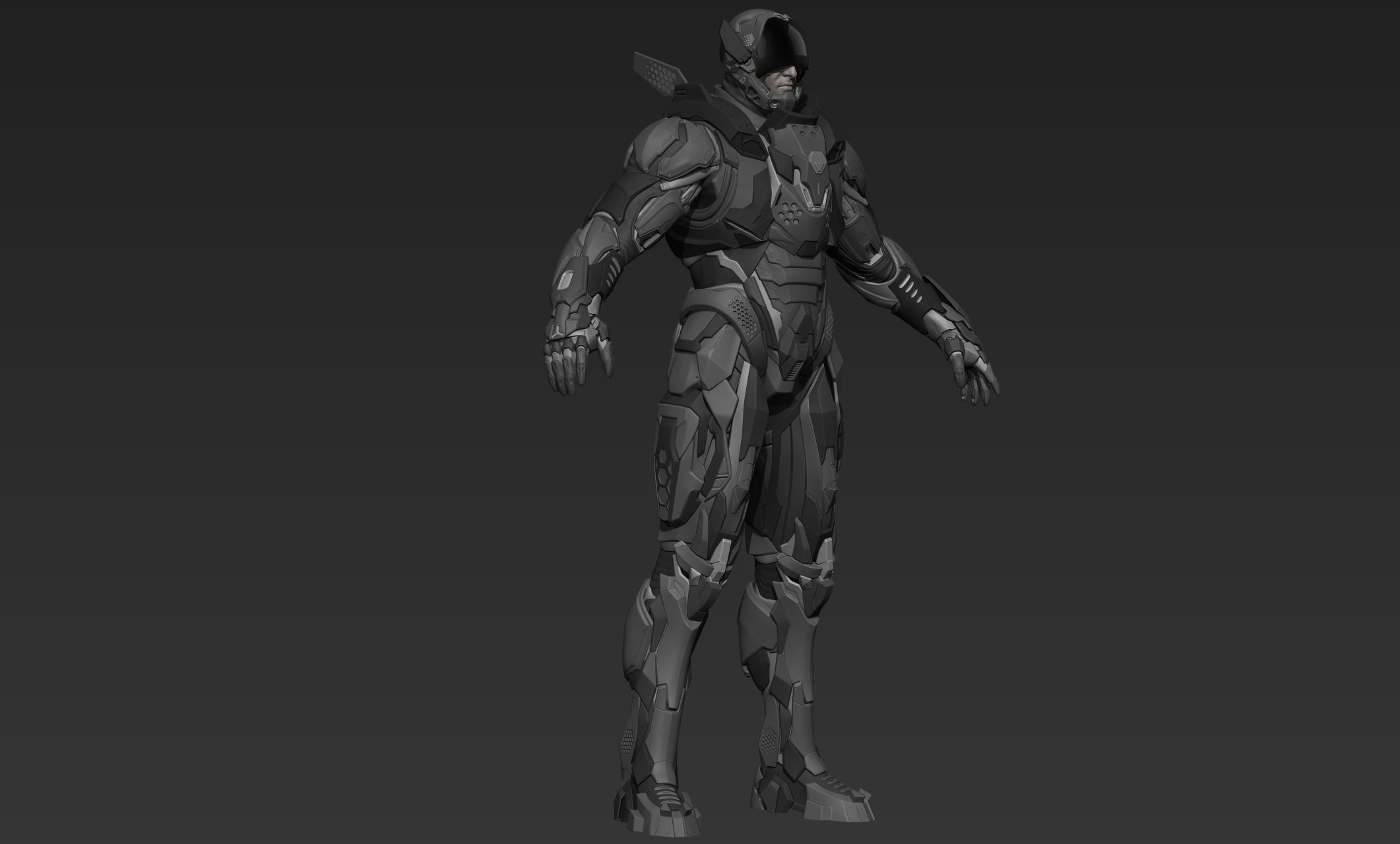Cyberpunk Male Character Concept 3D model_3