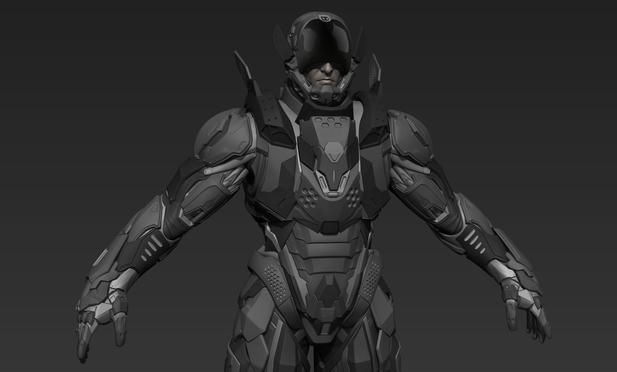 Cyberpunk Male Character Concept 3D model_2