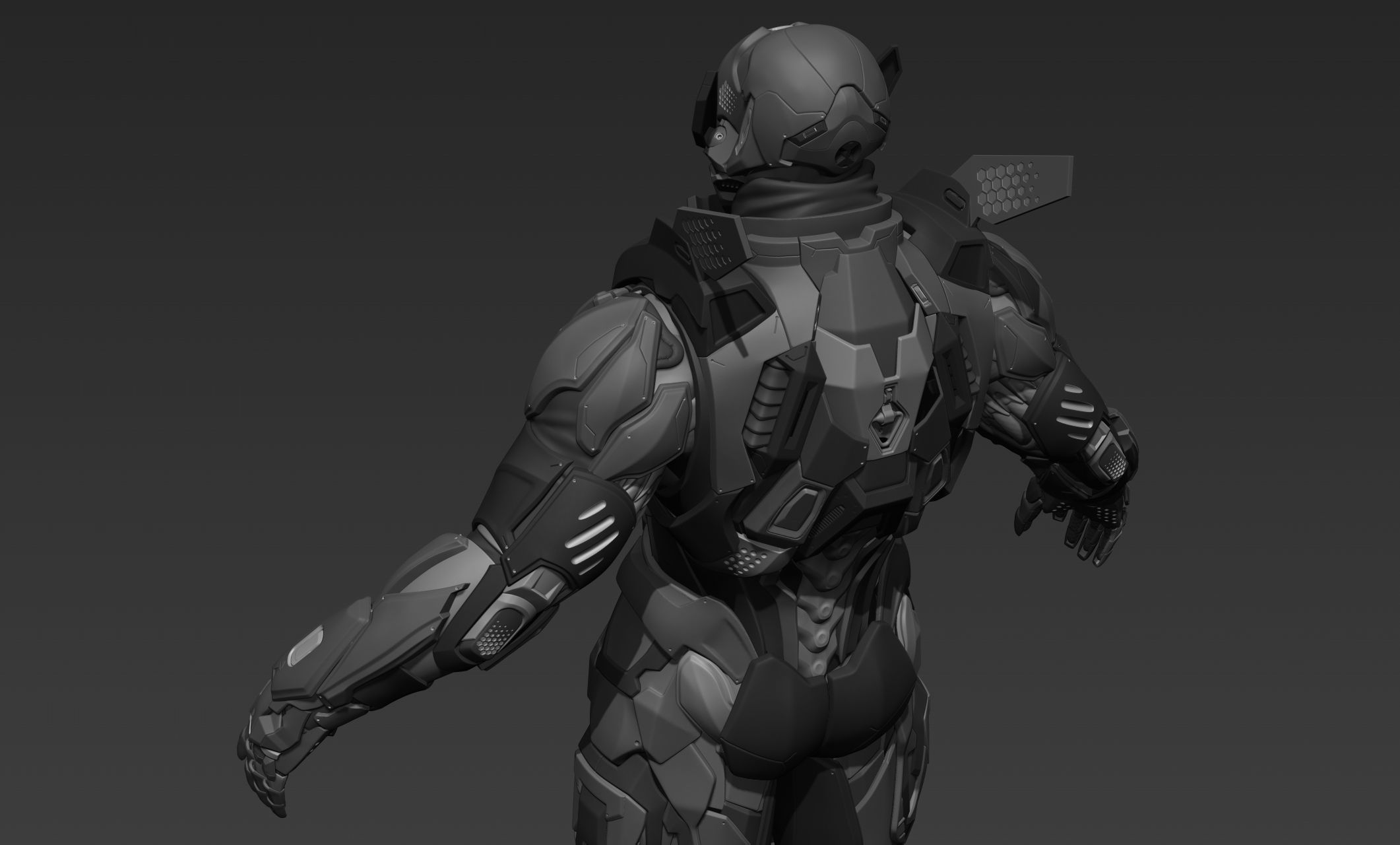 Cyberpunk Male Character Concept 3D model_9