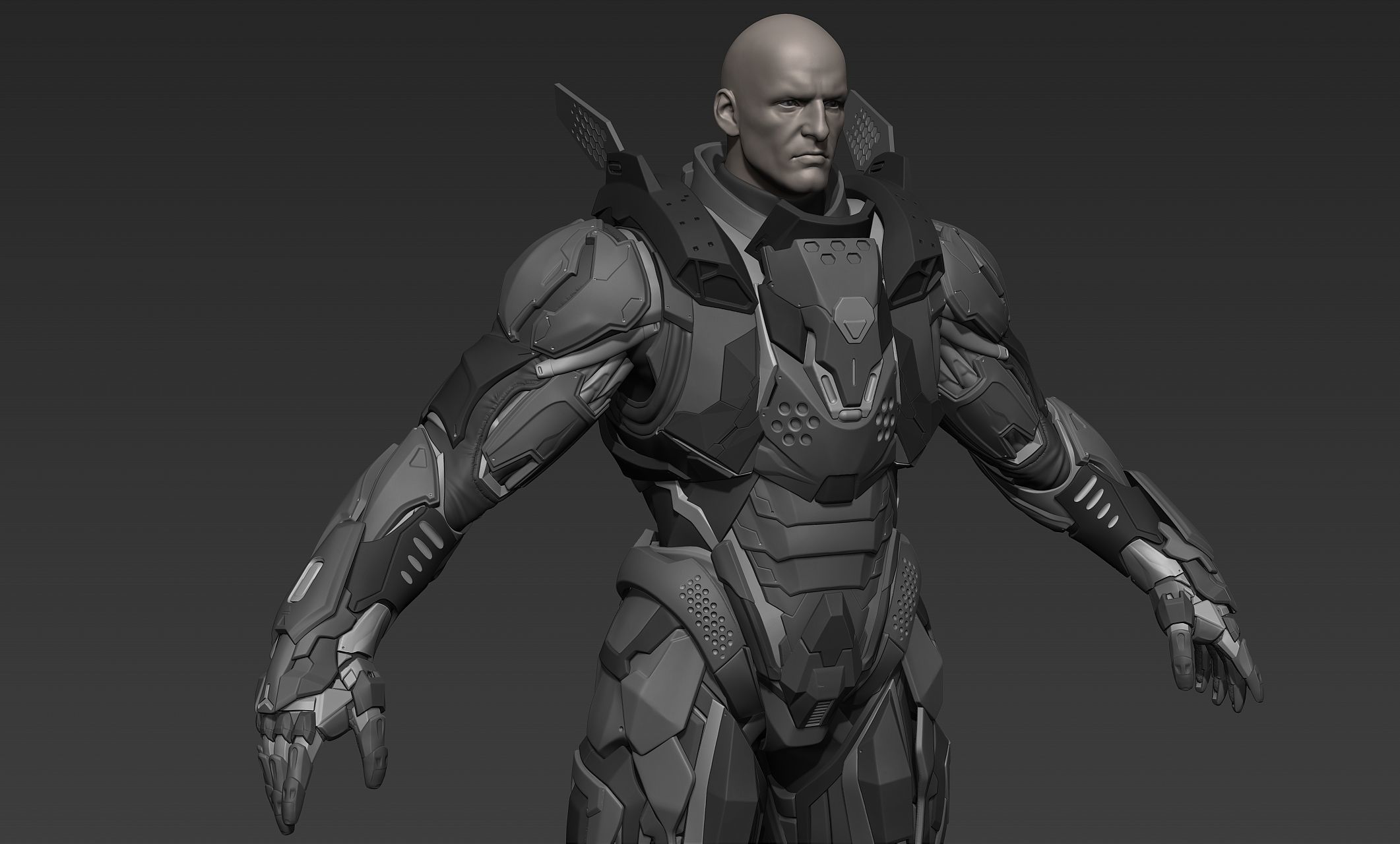 Cyberpunk Male Character Concept 3D model_20