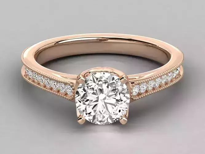 Women solitaire ring 3dm stl render detail 