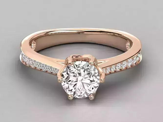 Women solitaire ring 3dm stl render detail 