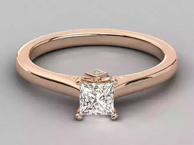 Women solitaire ring 3dm stl render detail 