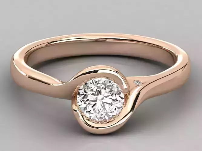 Women solitaire ring 3dm stl render detail 
