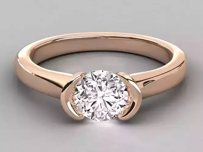 Women solitaire ring 3dm stl render detail 