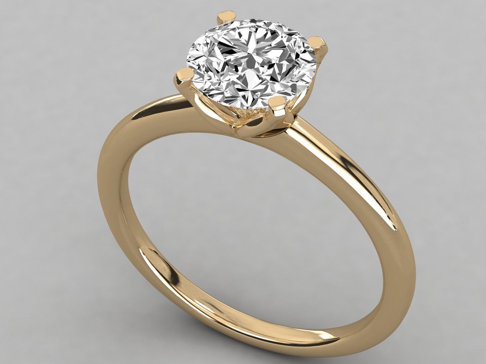 Women solitaire ring 3dm stl render detail  3D print model_9