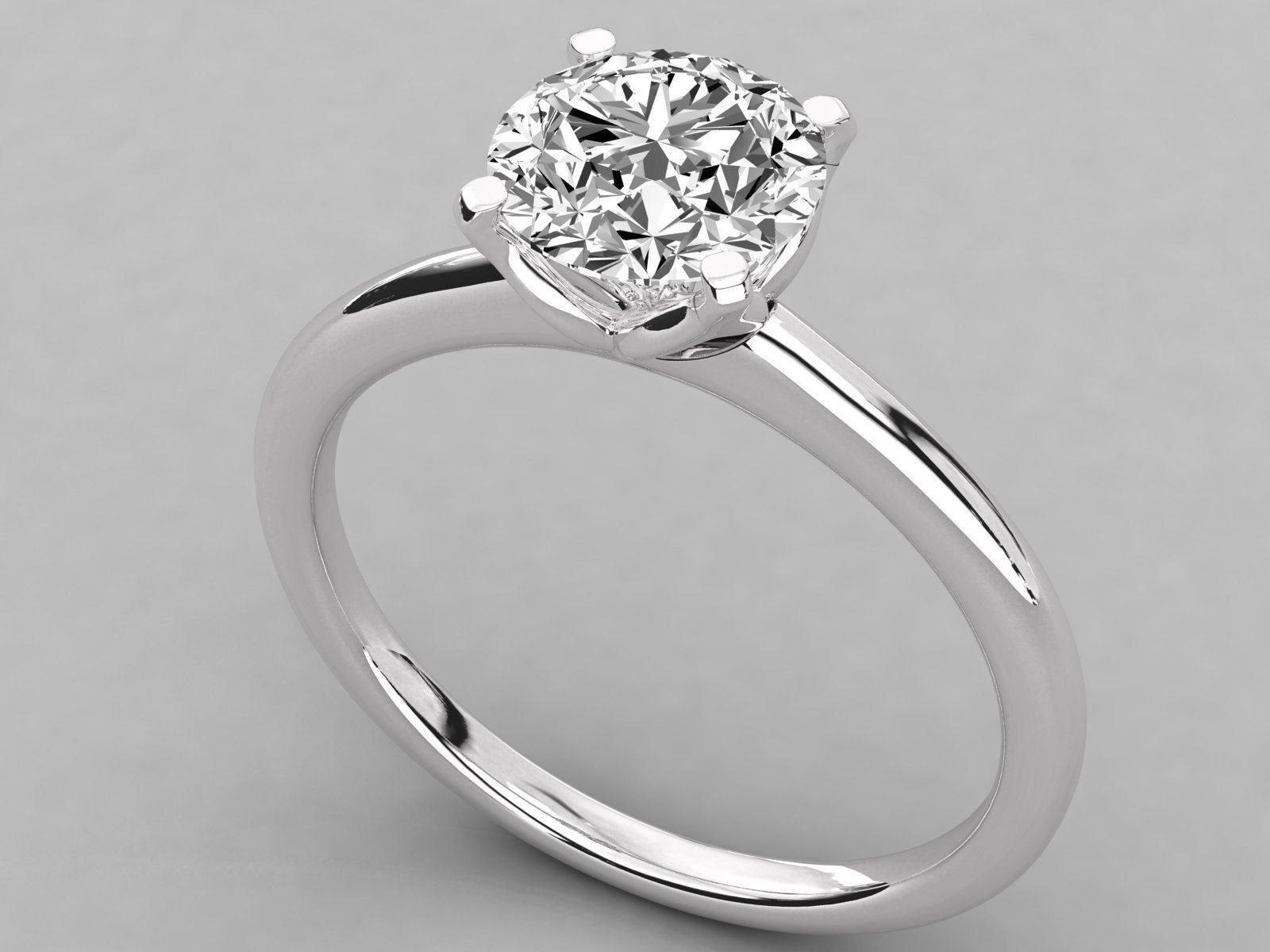 Women solitaire ring 3dm stl render detail  3D print model_6