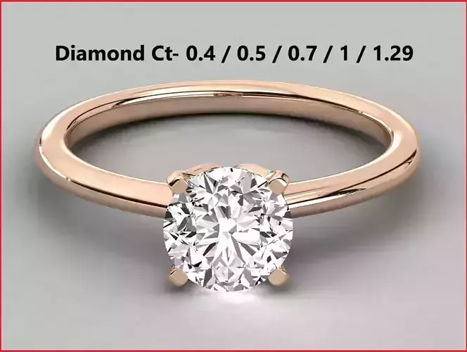 Women solitaire ring 3dm stl render detail 