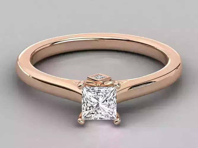 Women solitaire ring 3dm stl render detail 