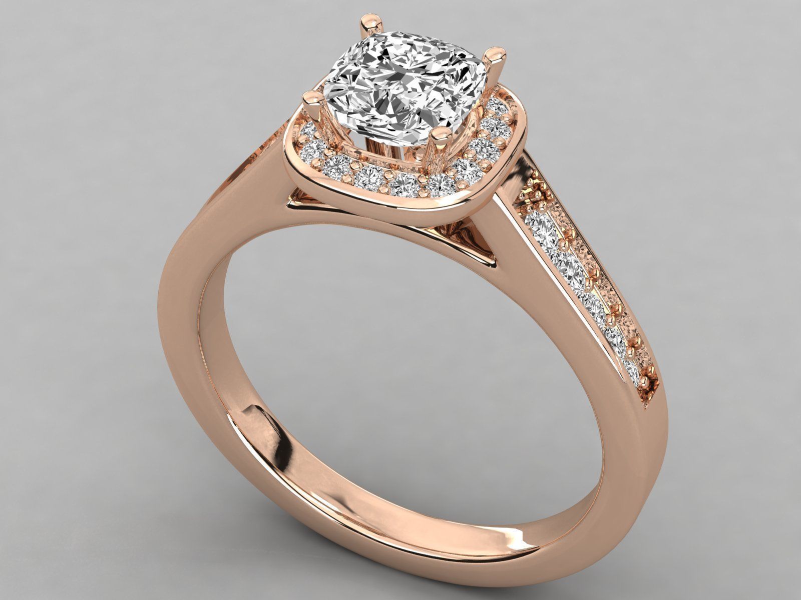 Women solitaire ring 3dm stl render detail 3D print model_3
