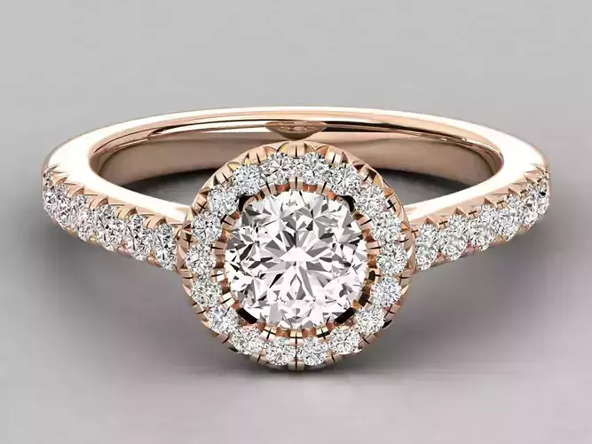 Women solitaire ring 3dm stl render detail  3D print model