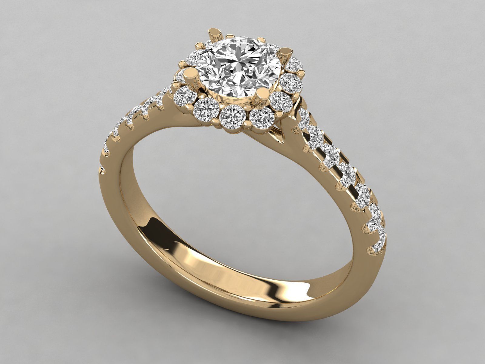 Women solitaire ring 3dm stl render detail  3D print model_8