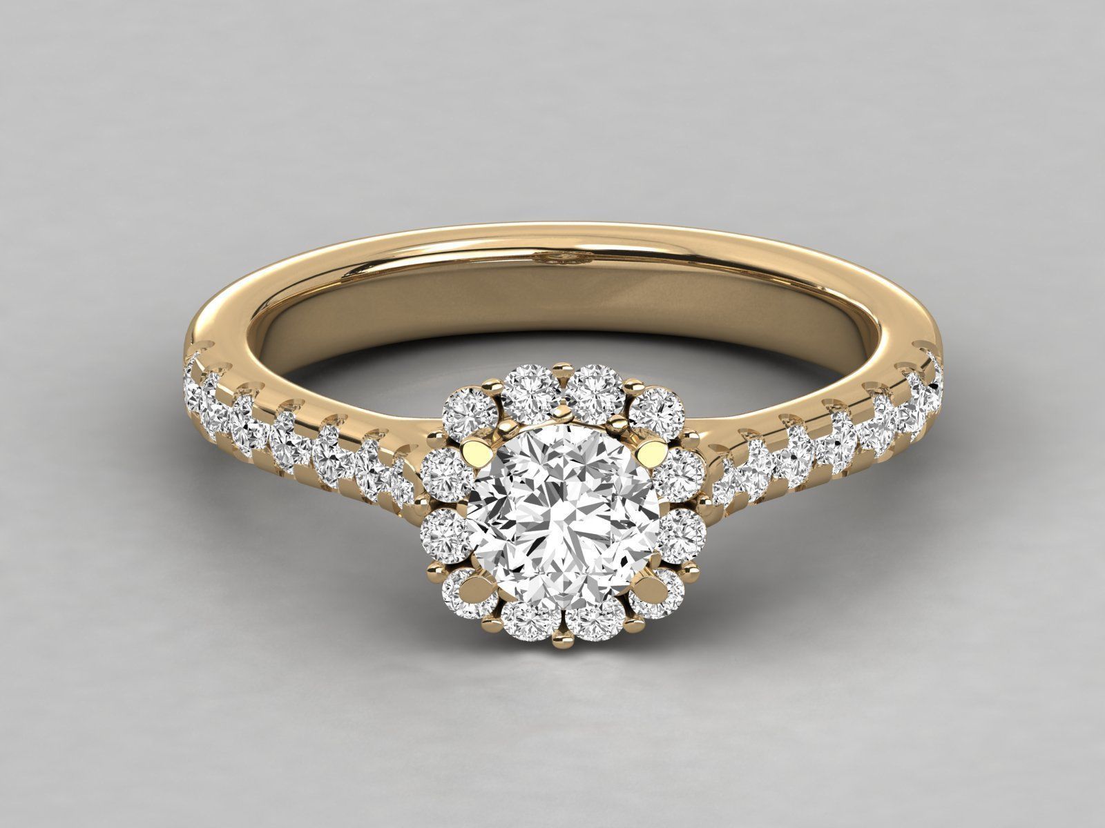 Women solitaire ring 3dm stl render detail  3D print model_9