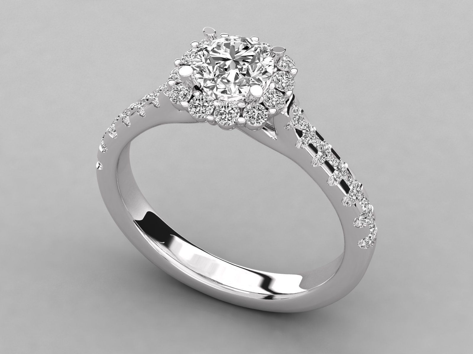 Women solitaire ring 3dm stl render detail  3D print model_5