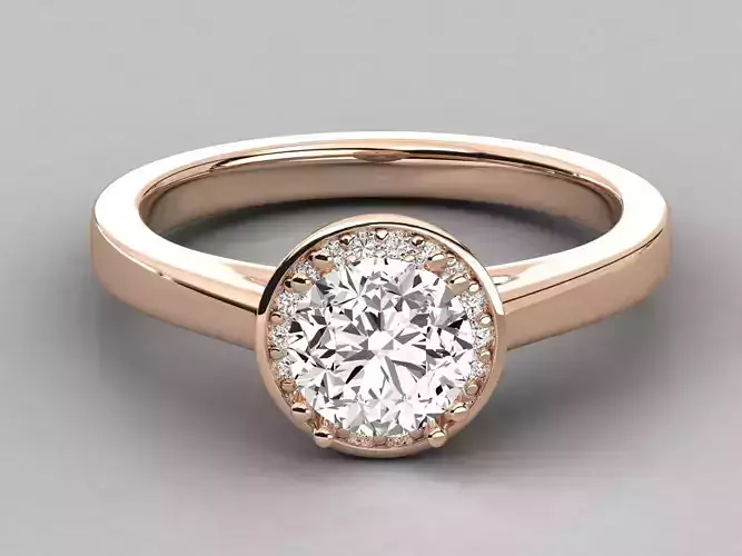 Women solitaire ring 3dm stl render detail 