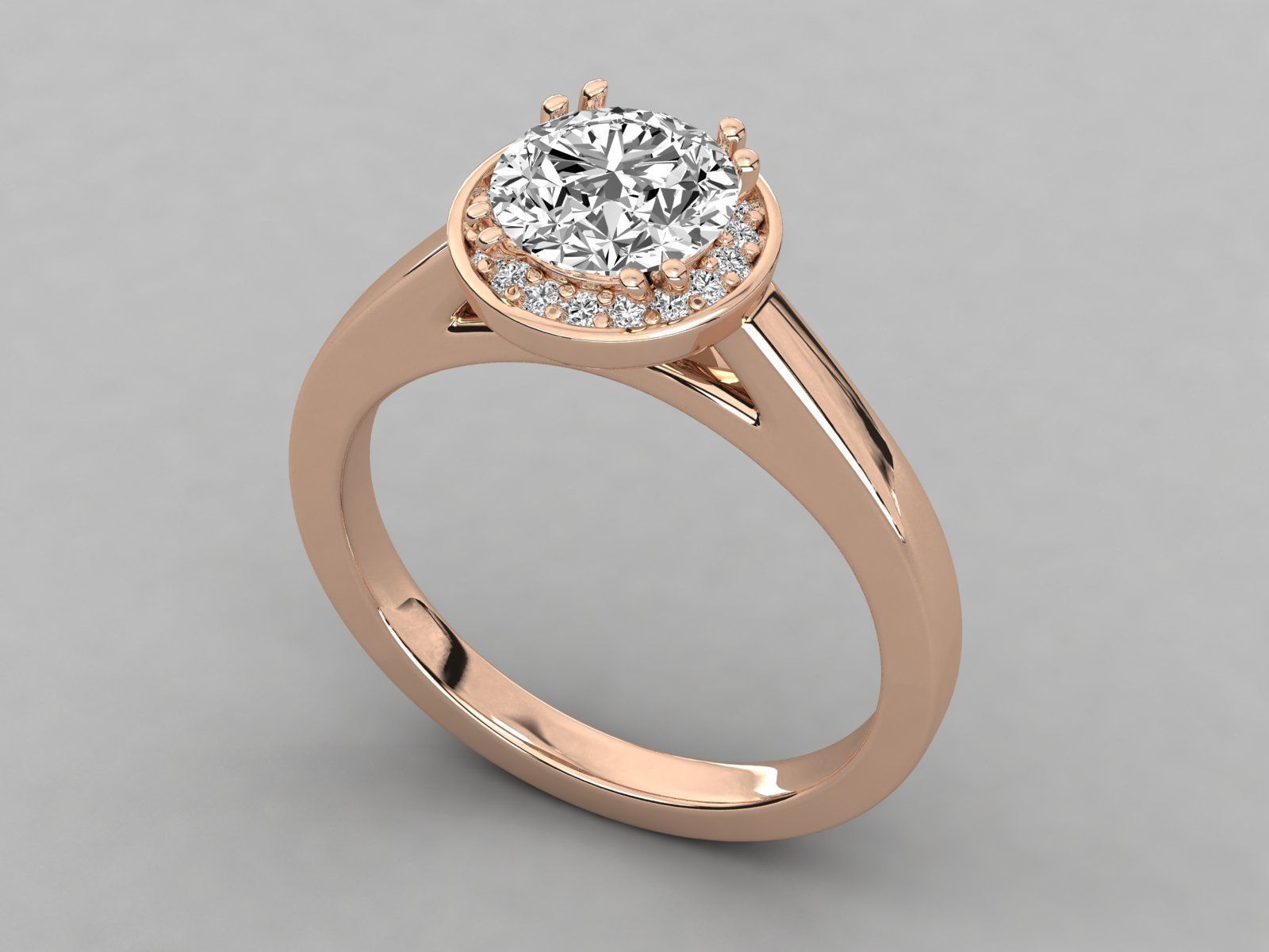 Women solitaire ring 3dm stl render detail  3D print model_3